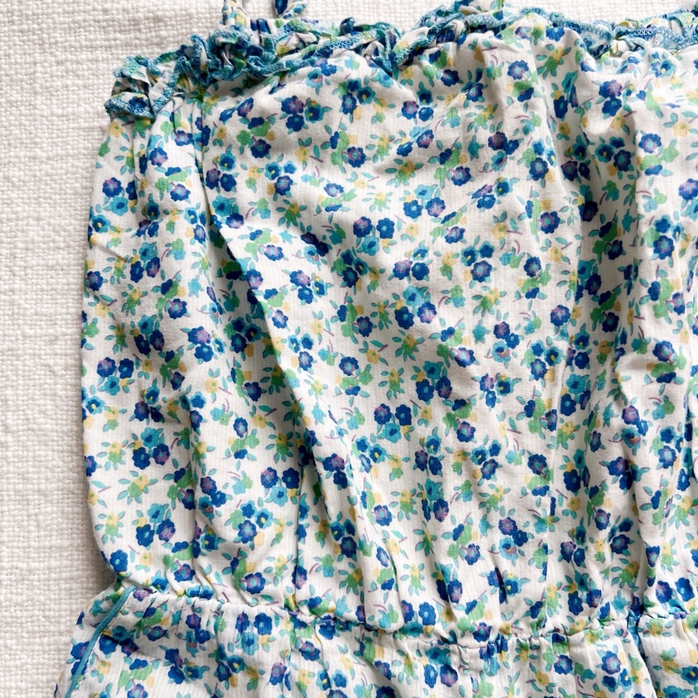 Floral Blue and White Romper Mini Boden